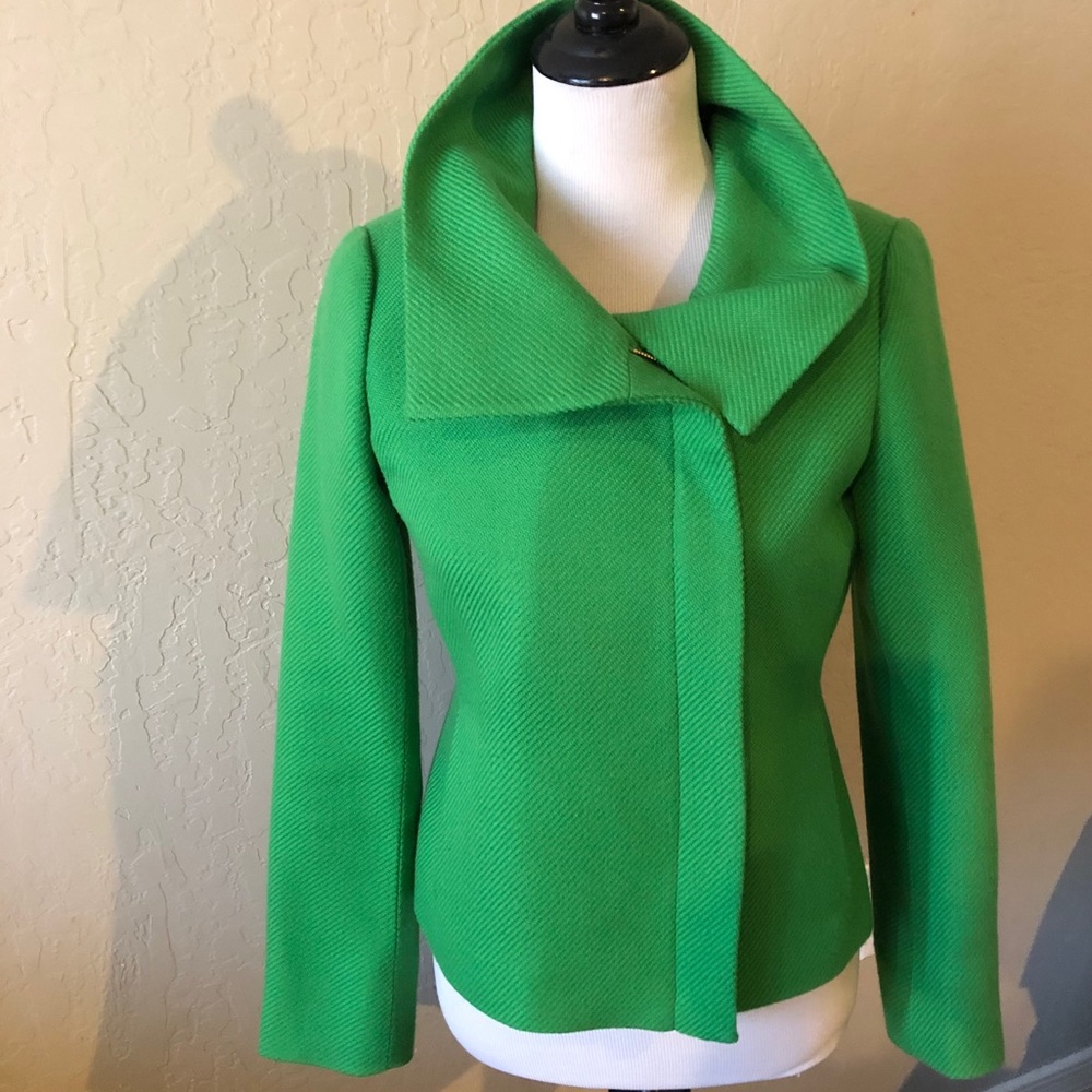 Sz 2 Talbots Kelly Green Moto Jacket or Blazer